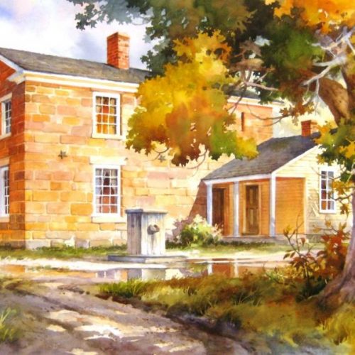 Death Cannot Conquer - Watercolor Painting of the Carthage Jail in Illinois