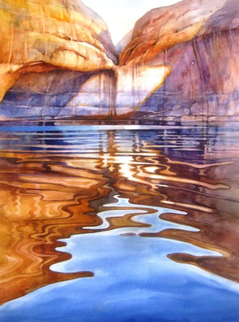 Lake Powell Reflections of Solitude - Giclee Print - Giclee From original watercolor of Lake Powell