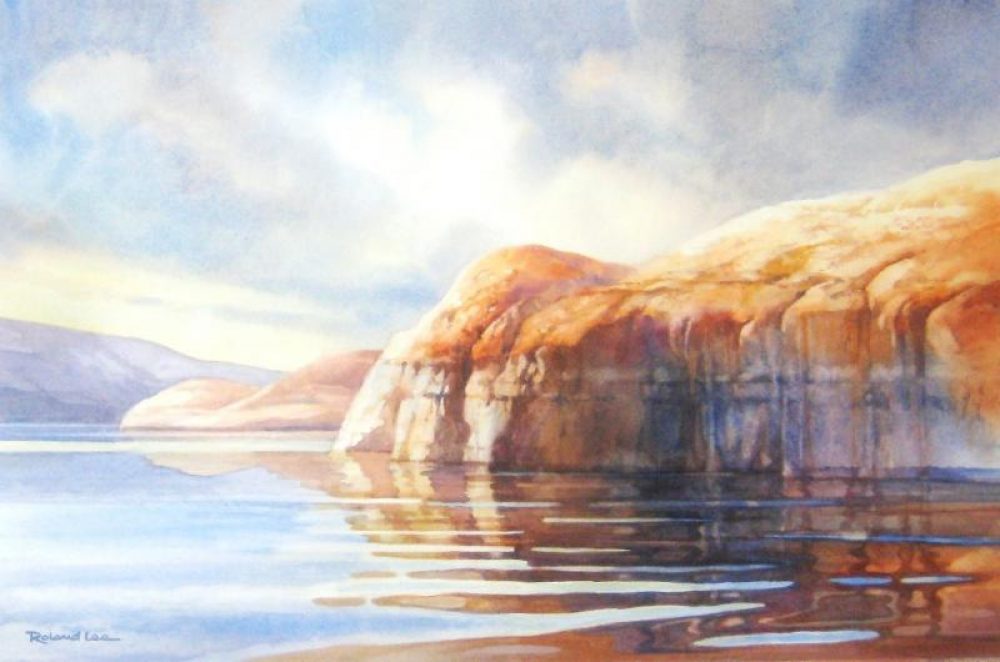 Lake Powell Memories - Watercolor Painting of Lake Powell and Water Reflections