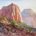 Morning Warmth - Watercolor Painting of Zion National Park
