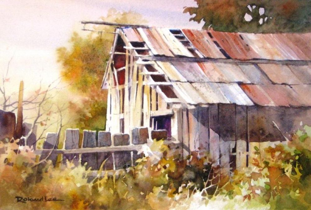 Pine Valley Barn - Watercolor Painting of a Barn in Pine Valley Utah