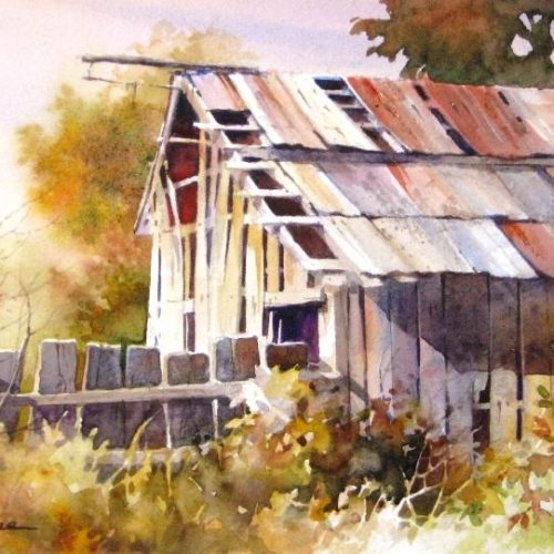 Pine Valley Barn - Watercolor Painting of a Barn in Pine Valley Utah