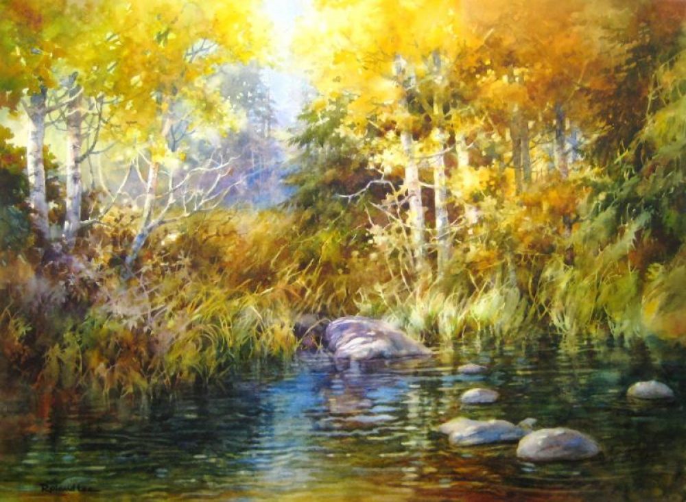 Autumn at the Creek - Watercolor painting of Duck Creek on Cedar Mountain