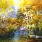 Autumn at the Creek - Watercolor painting of Duck Creek on Cedar Mountain