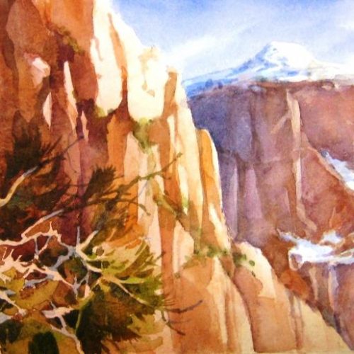 Top View - Painting from the back side of Bridge Mountain in Zion