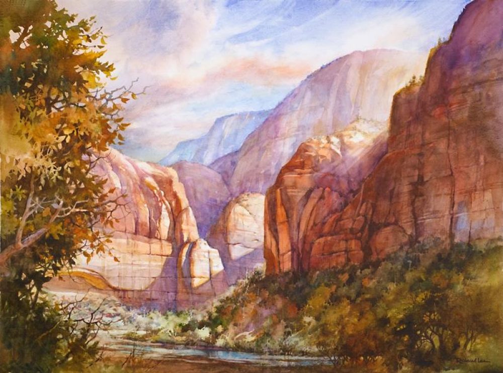 Big Bend - Zion - Watercolor Painting of Big Bend at Zion National Park