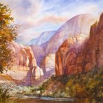 Big Bend - Zion - Watercolor Painting of Big Bend at Zion National Park