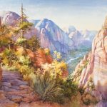 Angels Above...Heaven Below - Giclee Print - Watercolor Landscape Painting of View from Angel's Landing Trail