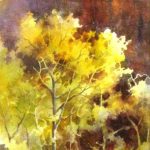 Canyon Cottonwoods - Watercolor Painting of Autumn Trees in Zion Canyon