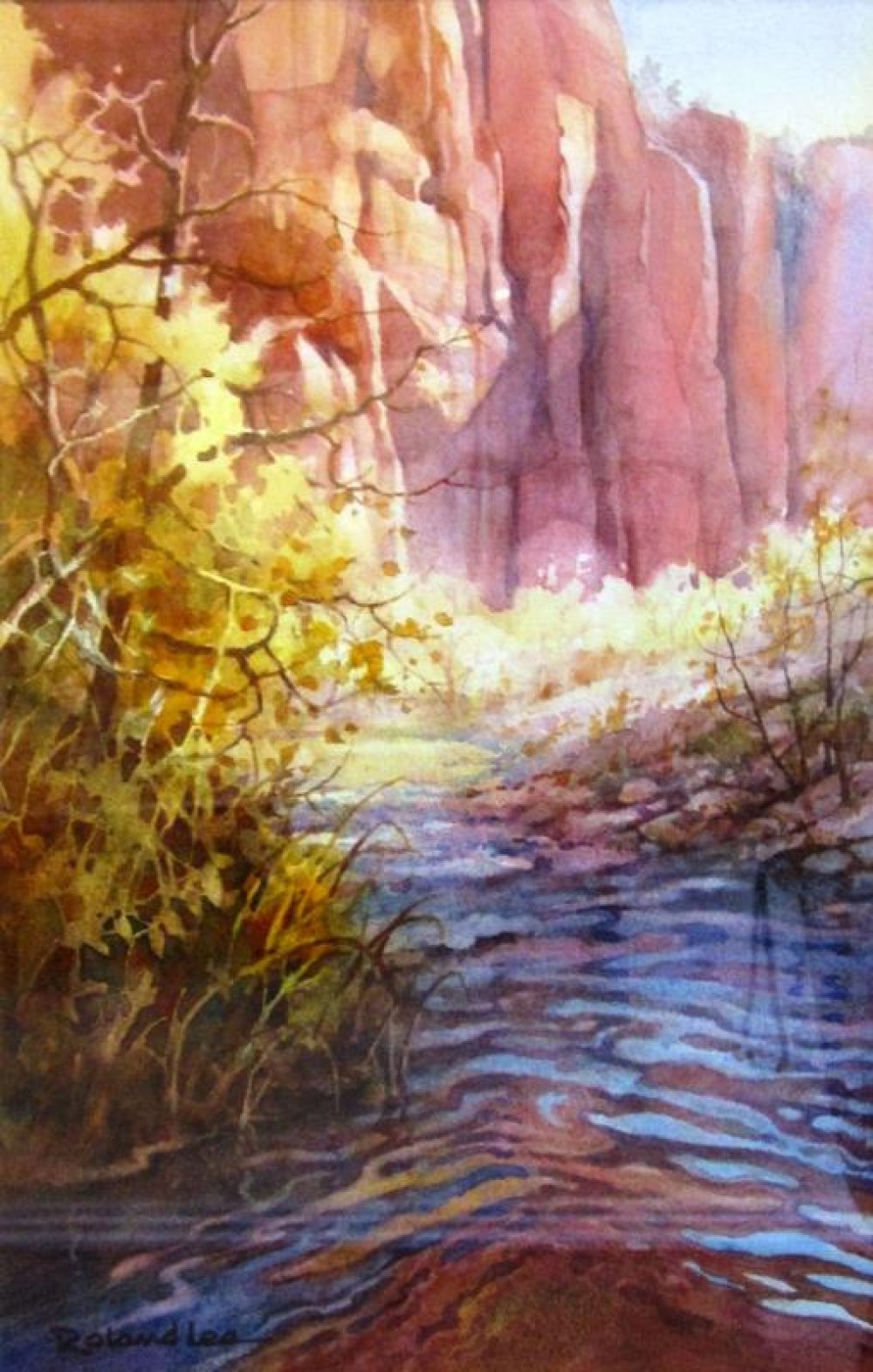 North Fork Morning - Watercolor Painting of Zion National Park