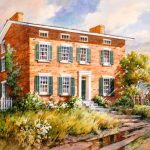 Ellis Sanders Home - Watercolor Painting of the Ellis Mendenhall Sanders House in Nauvoo
