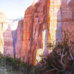 Slivers of Stone - Zion - Watercolor landscape painting of Cliffs in Zion National Park