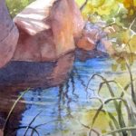 Pine Creek Study - Original watercolor painting of creek in Zion National Park