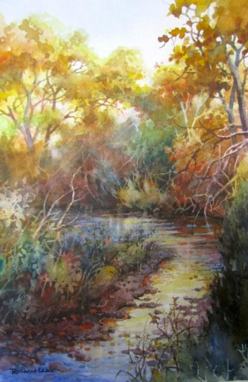 Little Creek - Watercolor painting of quiet autumn creek