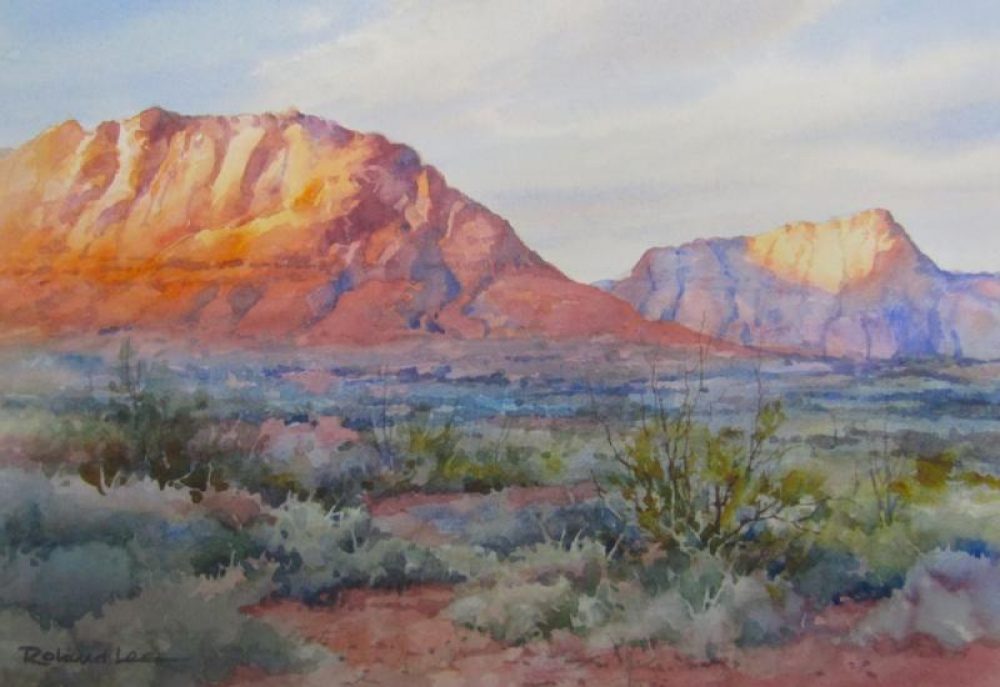 Desert Rose - Original watercolor painting of desert scene in southern Utah