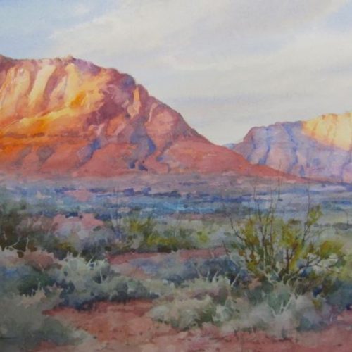 Desert Rose - Original watercolor painting of desert scene in southern Utah