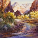 Canyon serenity - Painting of Zion National Park and Virgin River