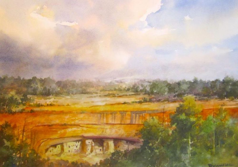 Clouds Over Spruce Tree House - Painted on location at Mesa Verde National Park