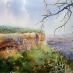 Oak Tree House - Watercolor Painting of Mesa Verde National Park