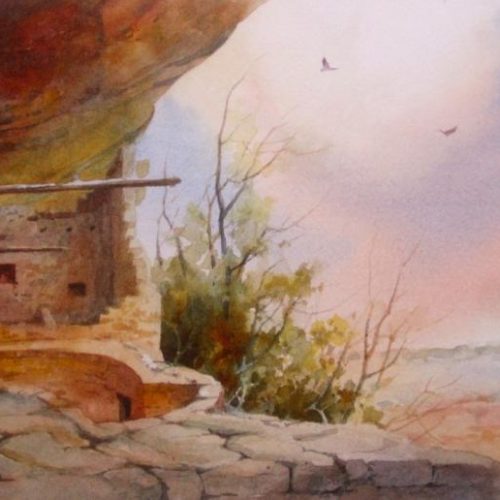 Lofty Heights - Balcony House - Painting of Mesa Verde National Park