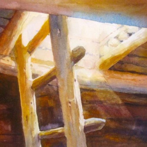 Inside the Kiva - Painting of Mesa Verde National park