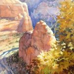 Angels View - Watercolor painting of Zion National Park Angels Landing Trail