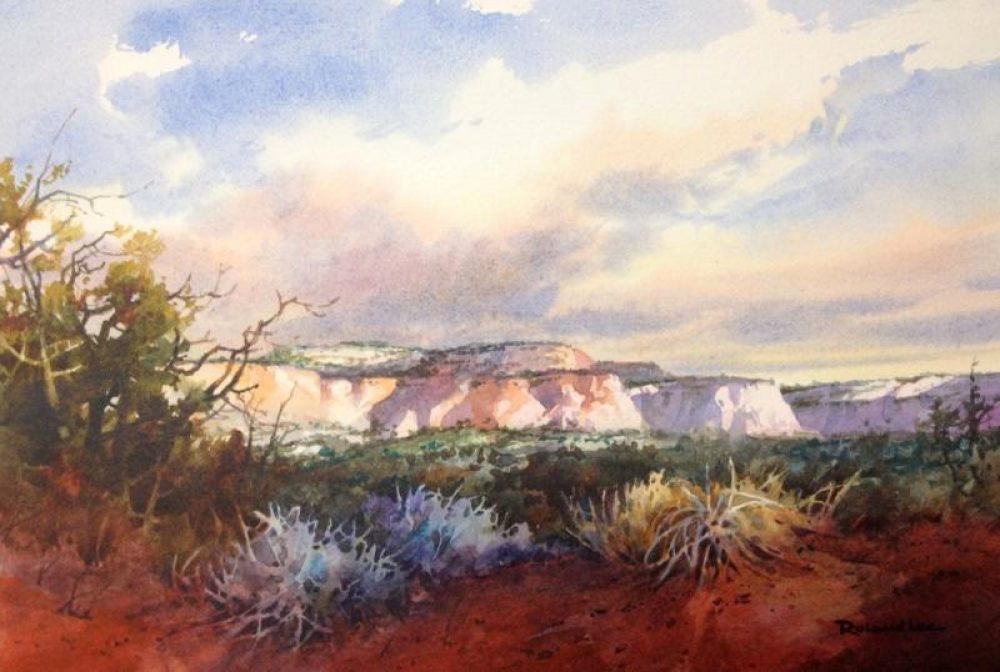 Cliff View - Watercolor painting of southern Utah desert