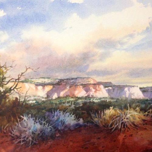 Cliff View - Watercolor painting of southern Utah desert