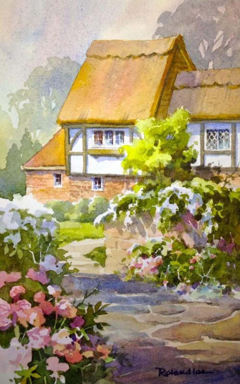 English Cottage - Watercolor Painting of England