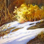 Winter Golds - Watercolor Painting of a Snow Scene
