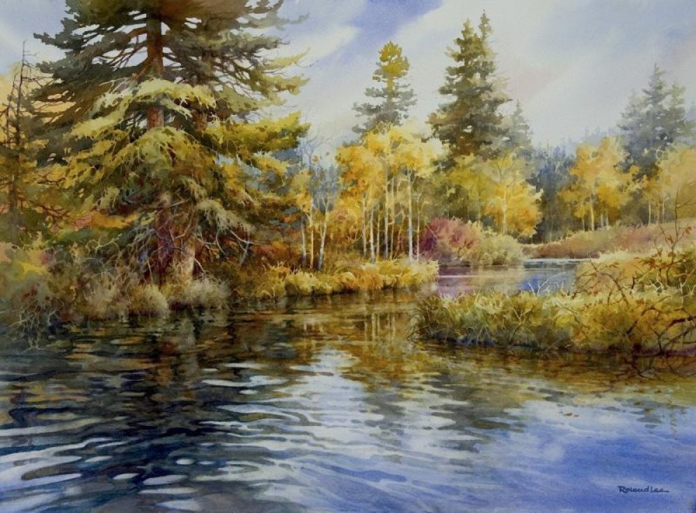 Aspens and Evergreens - Watercolor painting of Duck Creek on Cedar Mountain