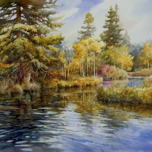 Aspens and Evergreens - Watercolor painting of Duck Creek on Cedar Mountain