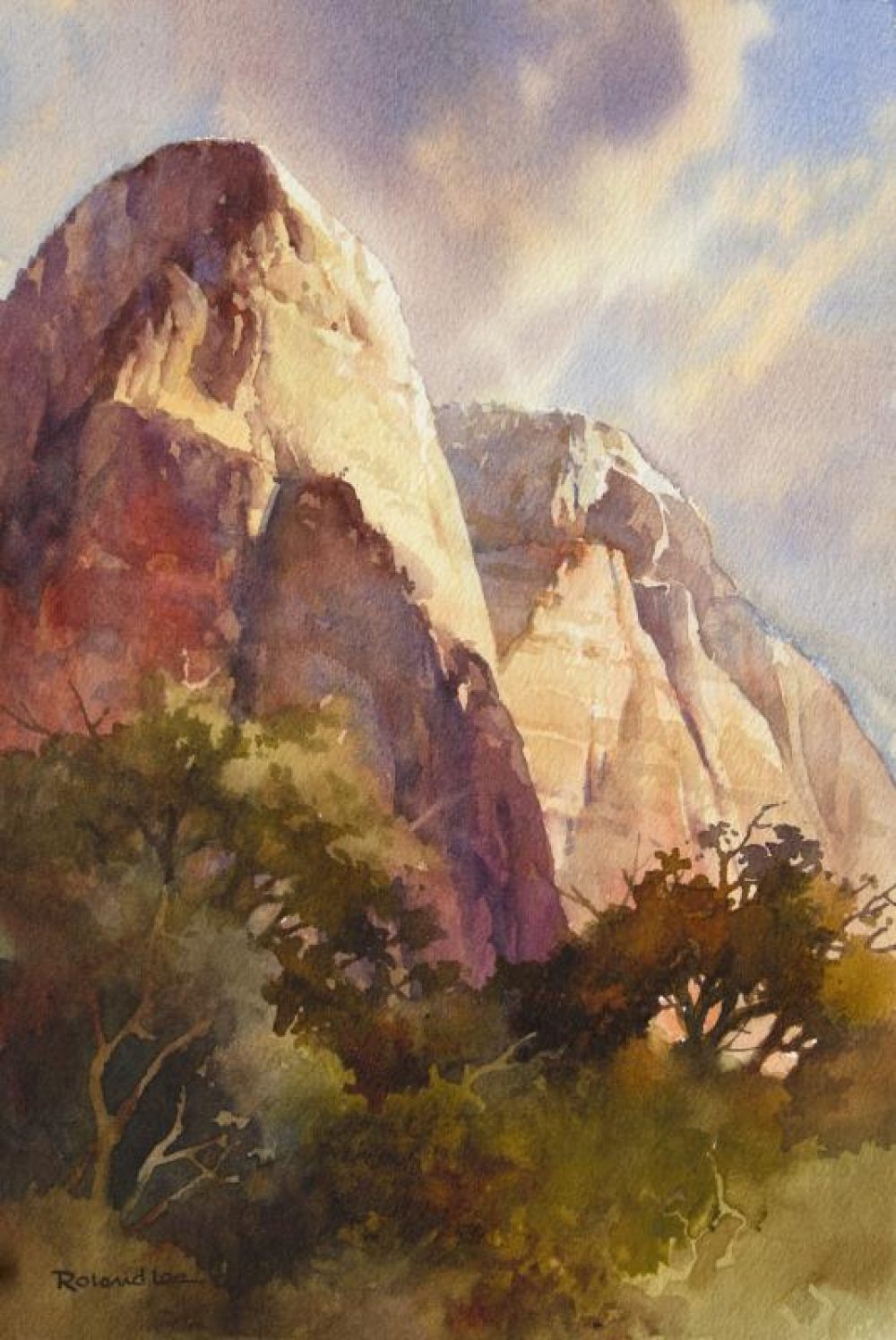 Light and Majesty - Watercolor painting of Zion National Park