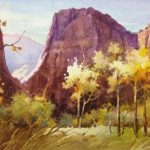Painting of Angels Landing - Painting of Angels Landing from Temple of Sinawava in Zion