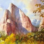 High and mighty - Watercolor painting of Zion National Park