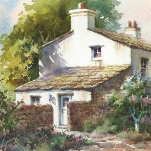 English Half-Stone - Watercolor Painting of England