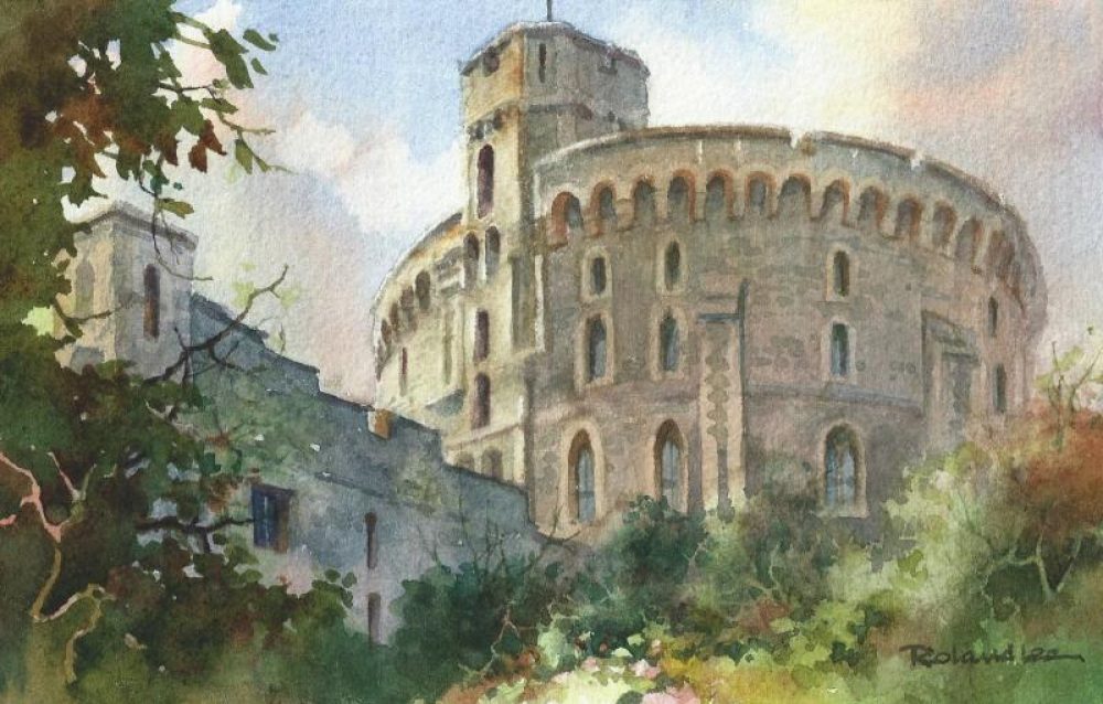Windsor Castle - watercolor painting of Windsor England