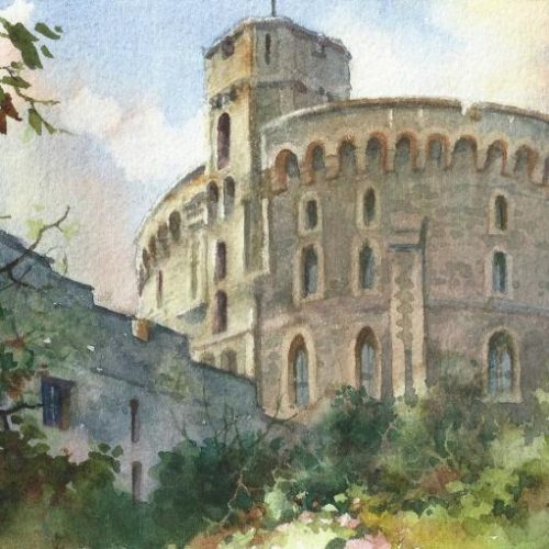Windsor Castle - watercolor painting of Windsor England