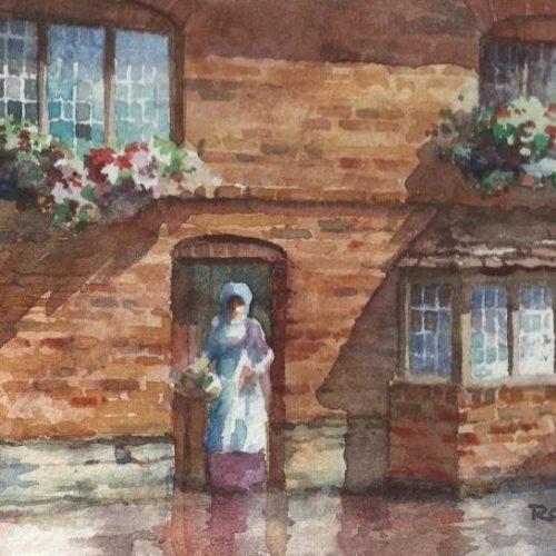 After the Rain - Stratford Upon Avon - Watercolor painting of Stratford-Upon-Avon England