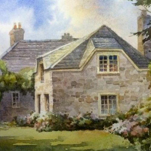 Carriage House at Adare Manor - Watercolor painting of Ireland