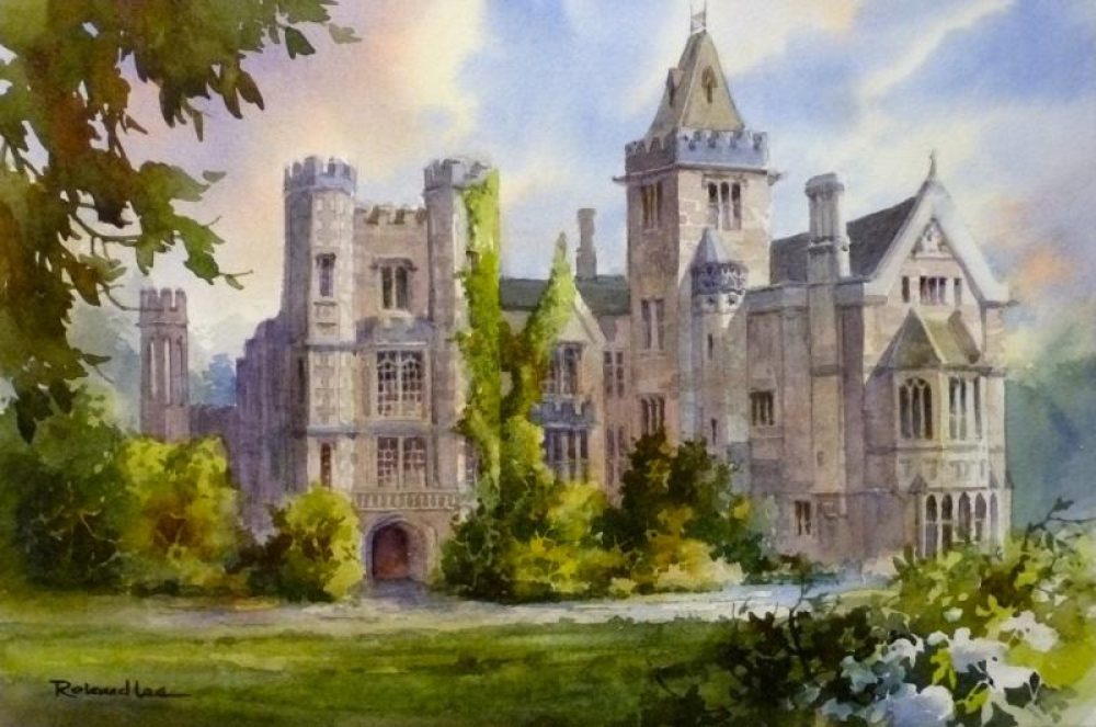 Painting of Adare Manor - Watercolor painting of Adare Manor in Ireland