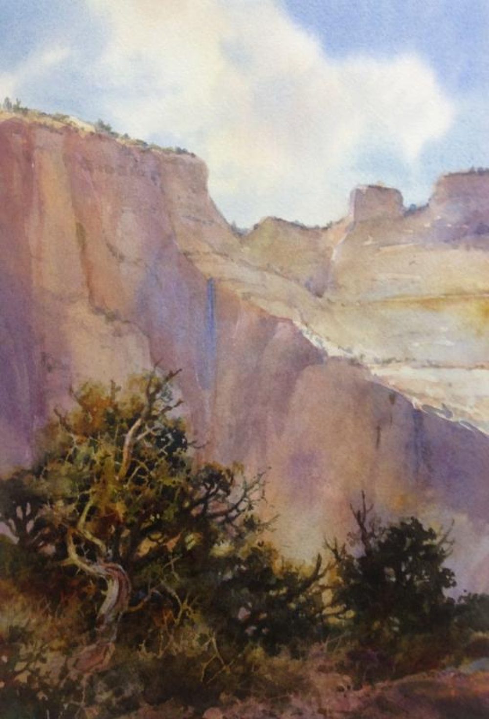 Temple Shadows - Watercolor painting of Zion National Park