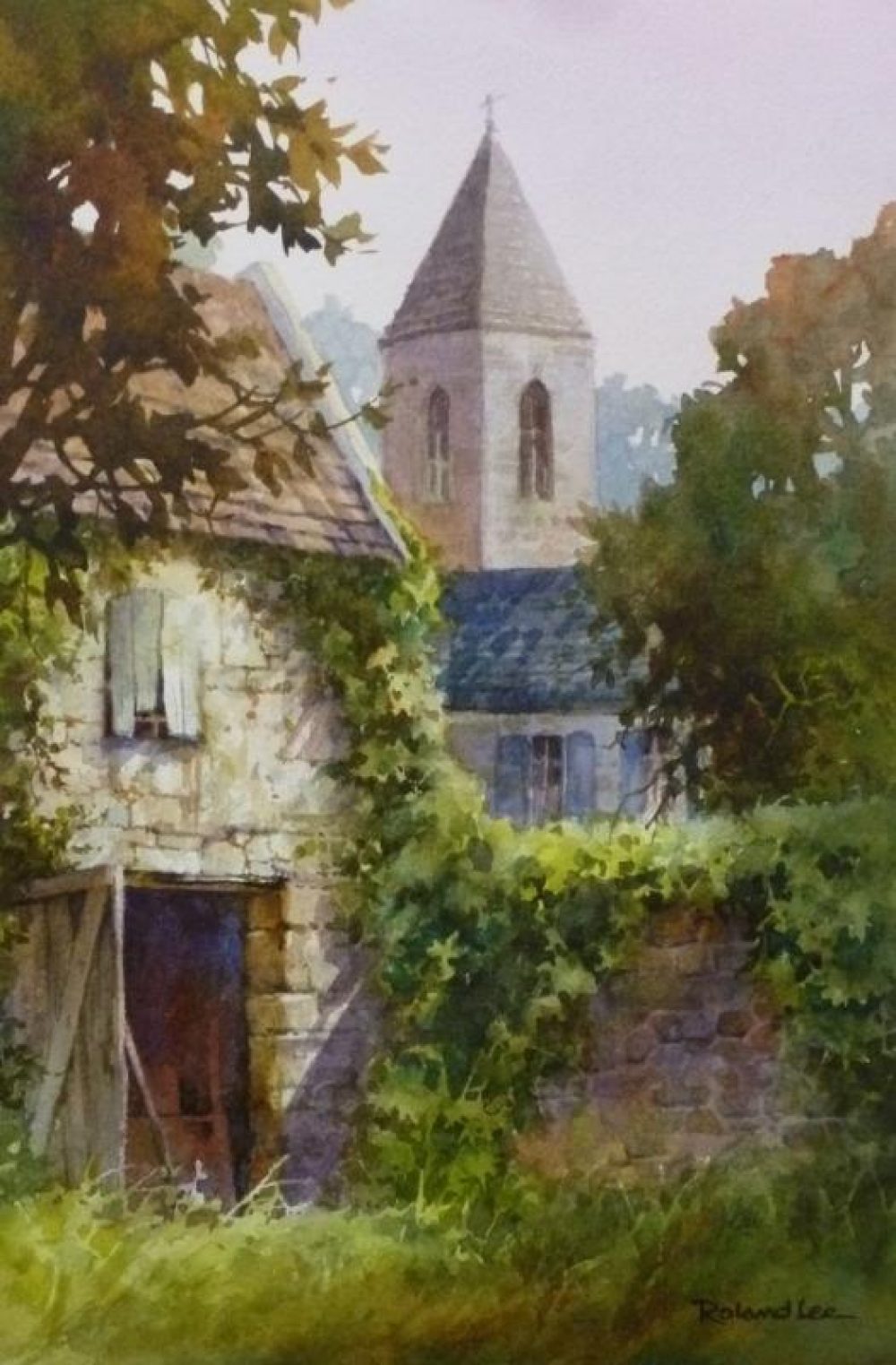 Glimpse of France - Watercolor Painting of a French country scene