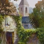 Glimpse of France - Watercolor Painting of a French country scene