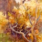 Autumn Leaves in Zion - Watercolor painting of Zion National Park