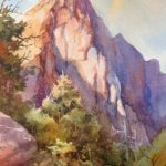 Watchman Trail - Watercolor painting of Zion National Park
