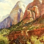 Touch of Gold - Watercolor painting of Zion National Park