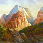 Mt. Spry Morning - Watercolor painting of Zion National Park