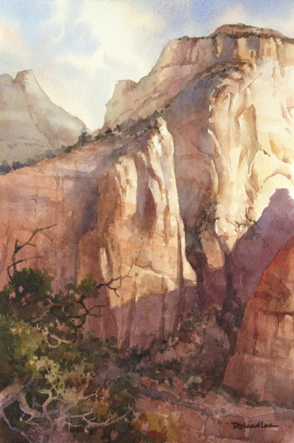 Split Rock Splendor - Watercolor painting of Zion National Park