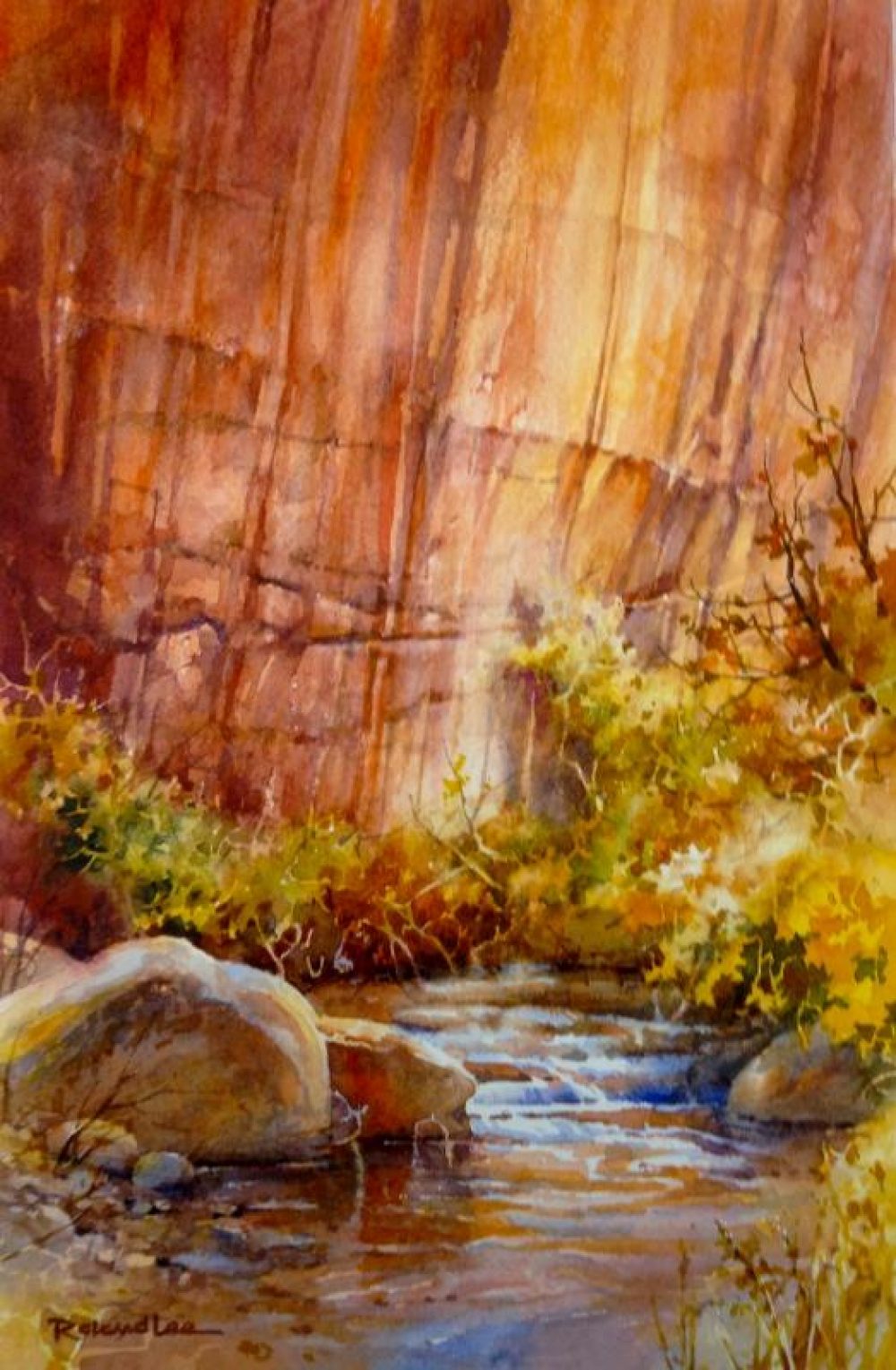 The Flow of Time - Watercolor Painting of River at Capitol Reef National Park